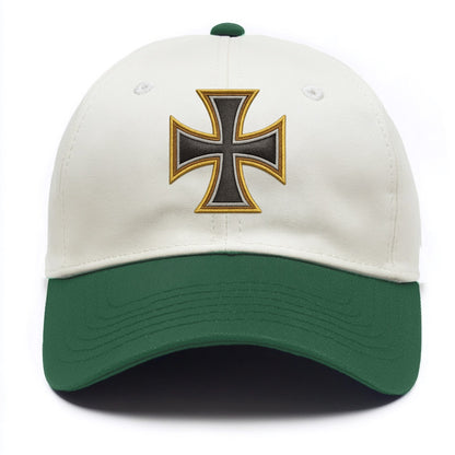 Teutonic Cross  - Two Tone Cap - Green