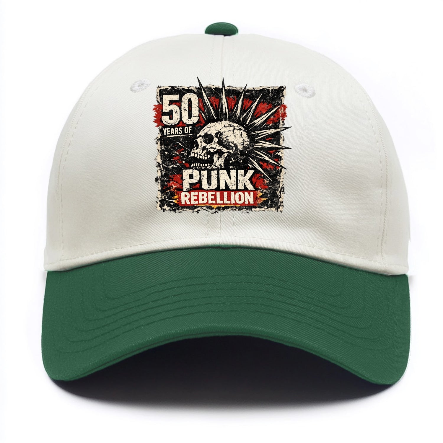MOHAWK RISING | Spiked hair silhouette | Liberty spikes | Punk identity | Tribal - Two Tone Cap - Green