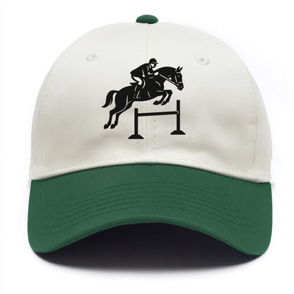 Equestrian jumping over obstacle - Two Tone Cap - Green