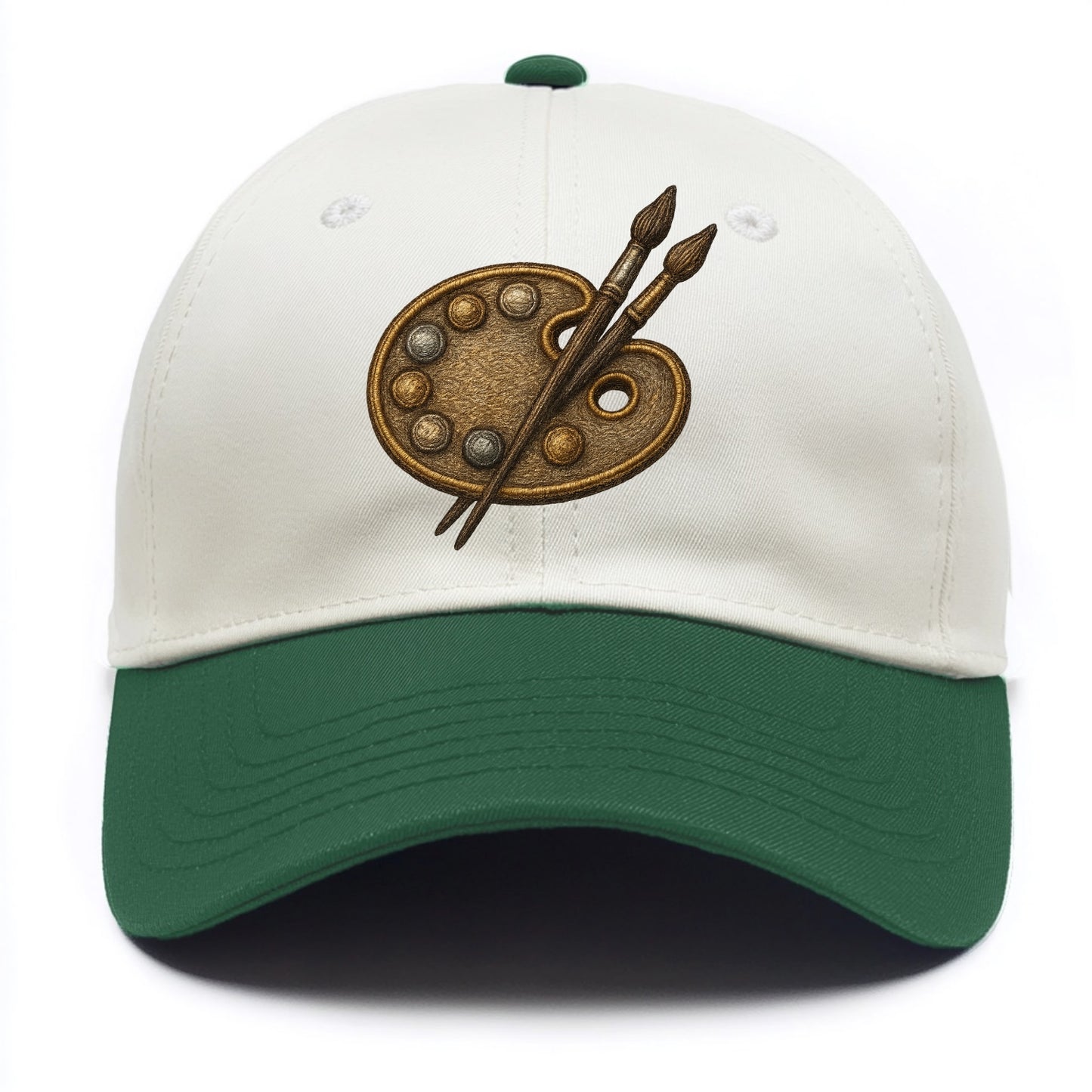 Artist palette with brushes - painter emblem - Two Tone Cap - Green