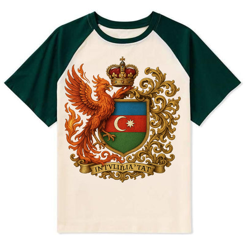 Azerbaijan Fire Phoenix Emblem - Contrast Raglan T-shirt