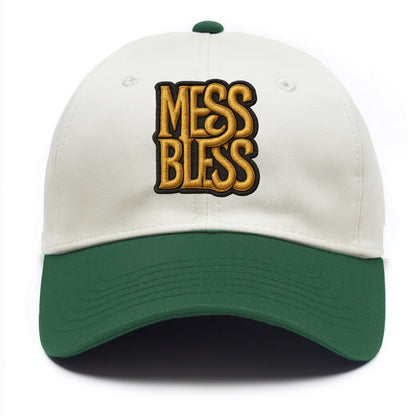 MESS;BLESS UP Gold Metallic Visor - Two Tone Cap - Green