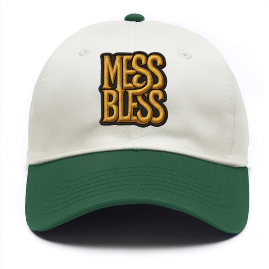 MESS;BLESS UP Gold Metallic Visor - Two Tone Cap - Green