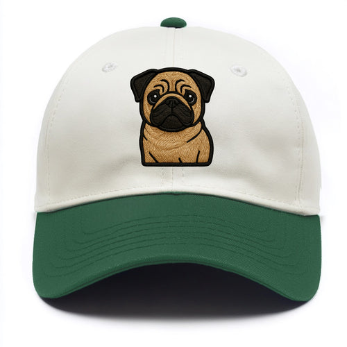 Pug - Contemporary wrinkled design with - Two Tone Cap