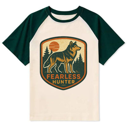 Fearless Hunter  - Contrast Raglan T-shirt - Green