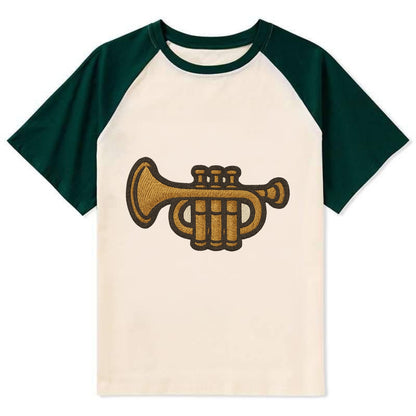 Trumpet  - Contrast Raglan T-shirt - Green