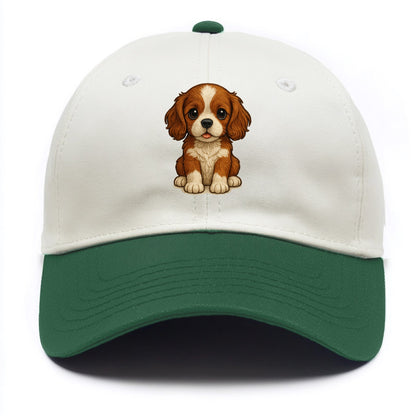 Baby Cavalier King Charles Spaniel Puppy - silky ears, gentle eyes, sweet - Two Tone Cap - Green