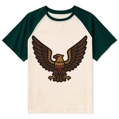 Eagle Wings  - Contrast Raglan T-shirt - Green
