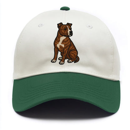 American Staffordshire Terrier - Brindle embroidered pose - Two Tone Cap - Green