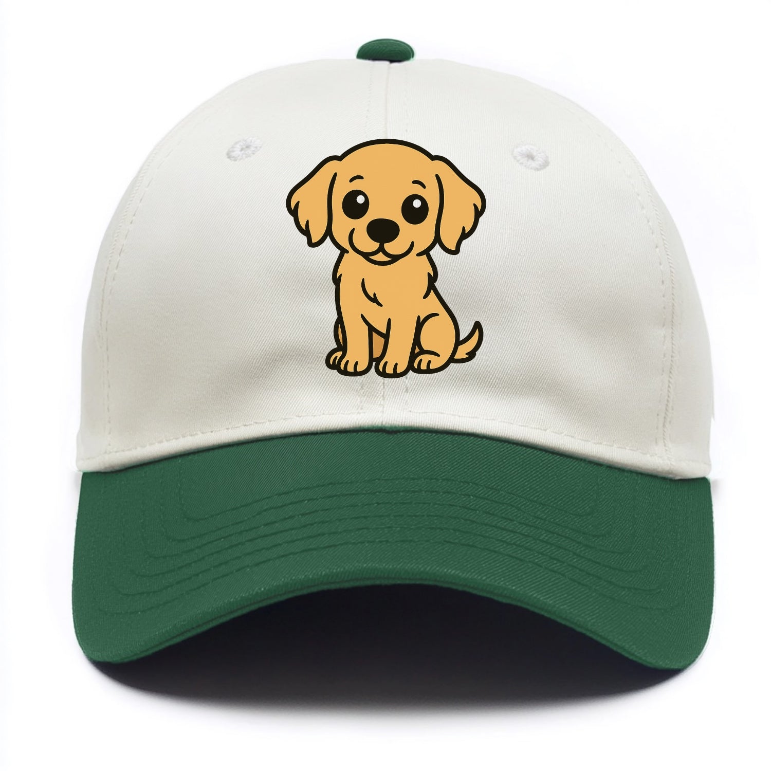Golden Retriever - Head tilt curious pose - Two Tone Cap - Green