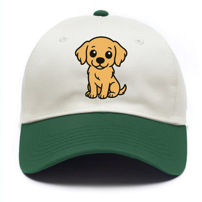 Golden Retriever - Head tilt curious pose - Two Tone Cap - Green