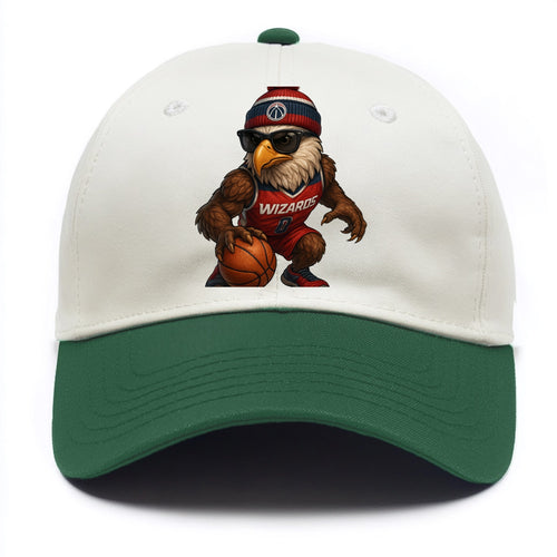 DC Eagle wearing Wizards red white and blue beanie with monument patch and wayfarer - Two Tone Cap