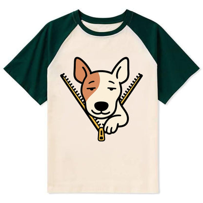 Bull Terrier - Contrast Raglan T-shirt - Green