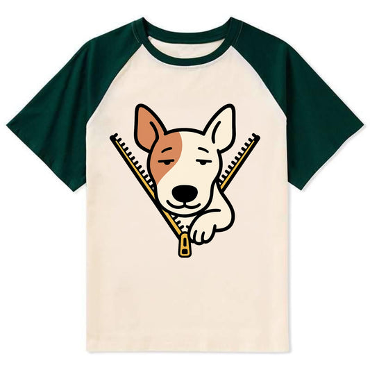 Bull Terrier - Contrast Raglan T-shirt - Green