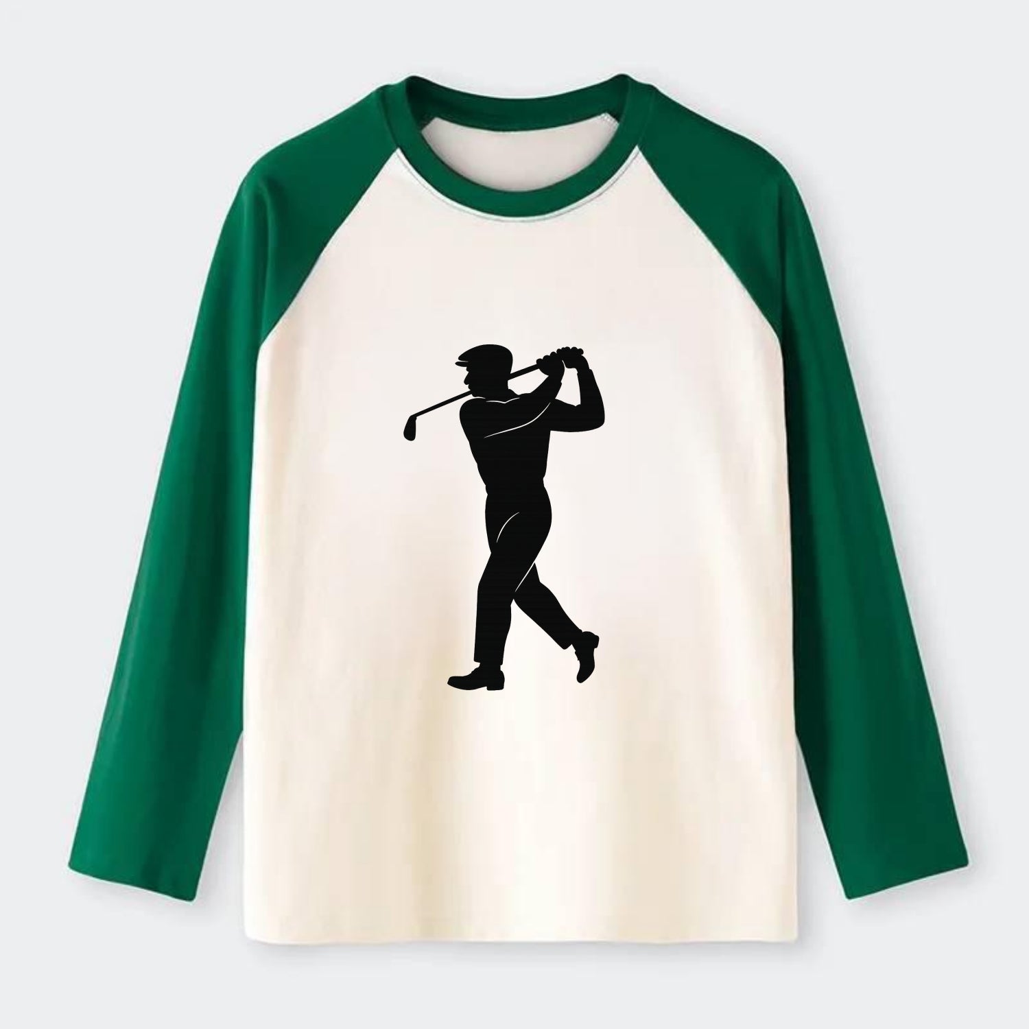 Golfer perfect swing follow-through - Raglan Long Sleeve T-Shirt - Green