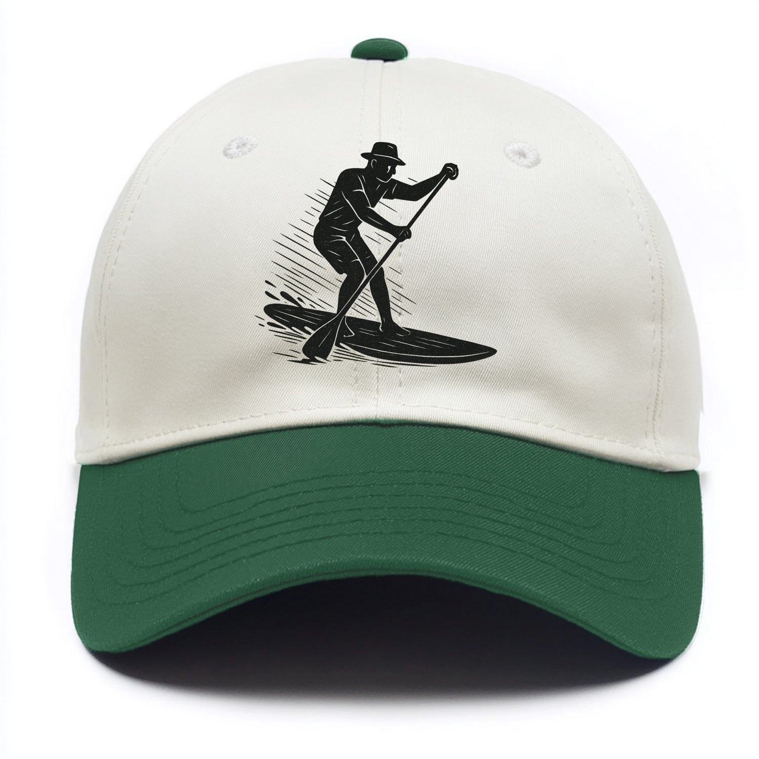 Stand-up paddleboarder on calm water - Two Tone Cap - Green