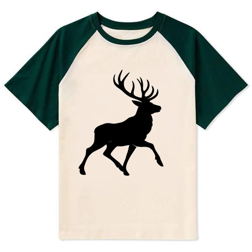 Deer with majestic antlers - Contrast Raglan T-shirt