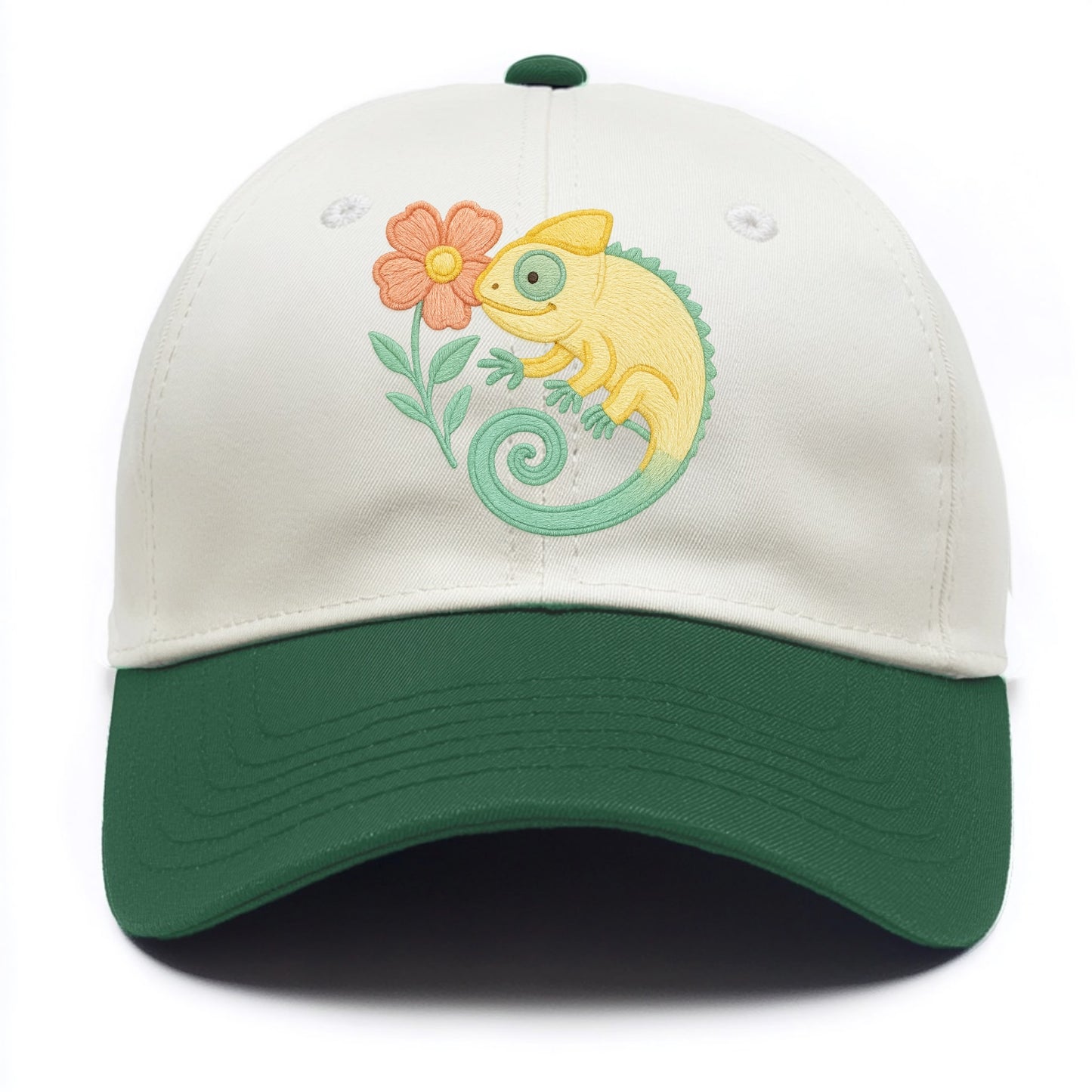 Yellow Chameleon - Two Tone Cap - Green