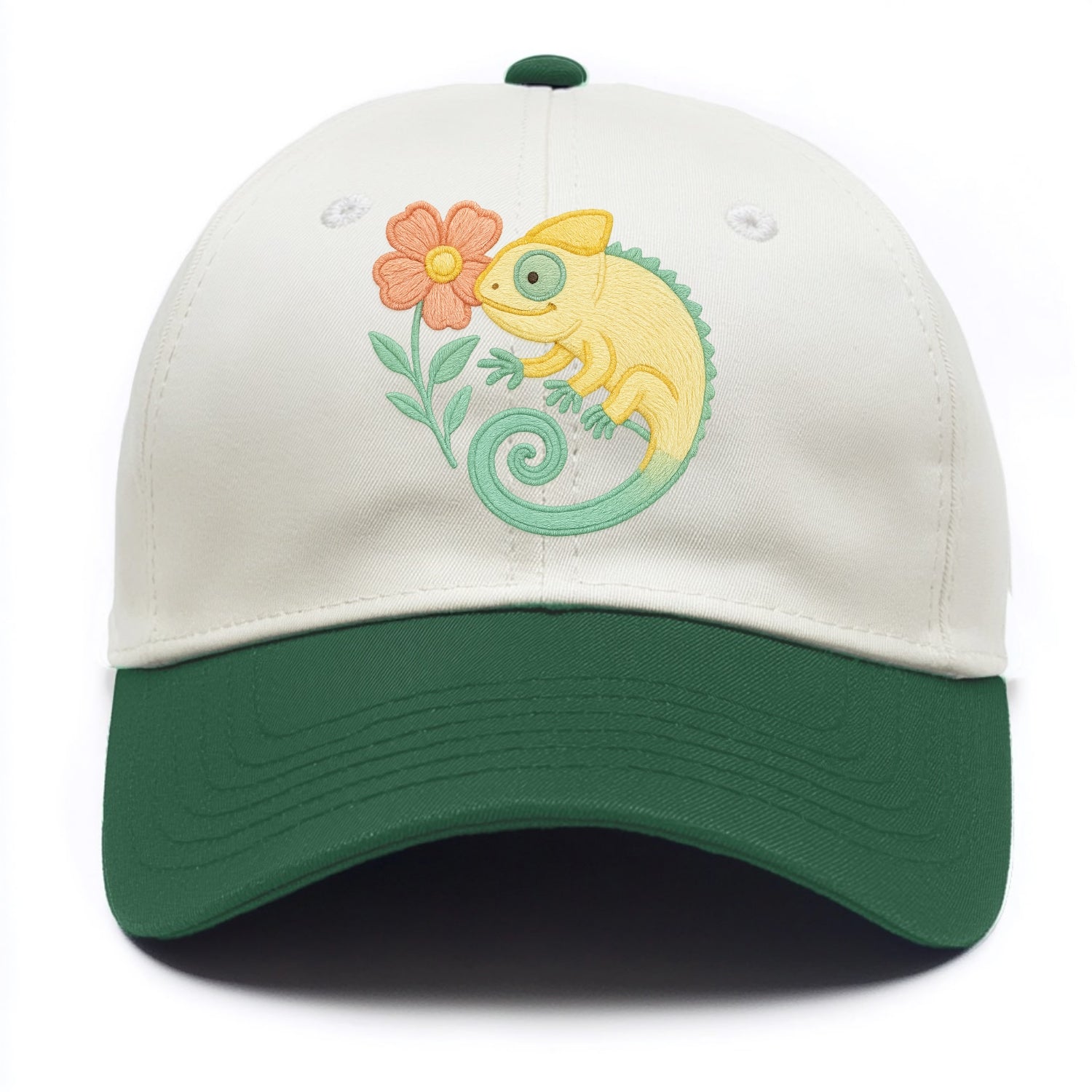 Yellow Chameleon - Two Tone Cap - Green