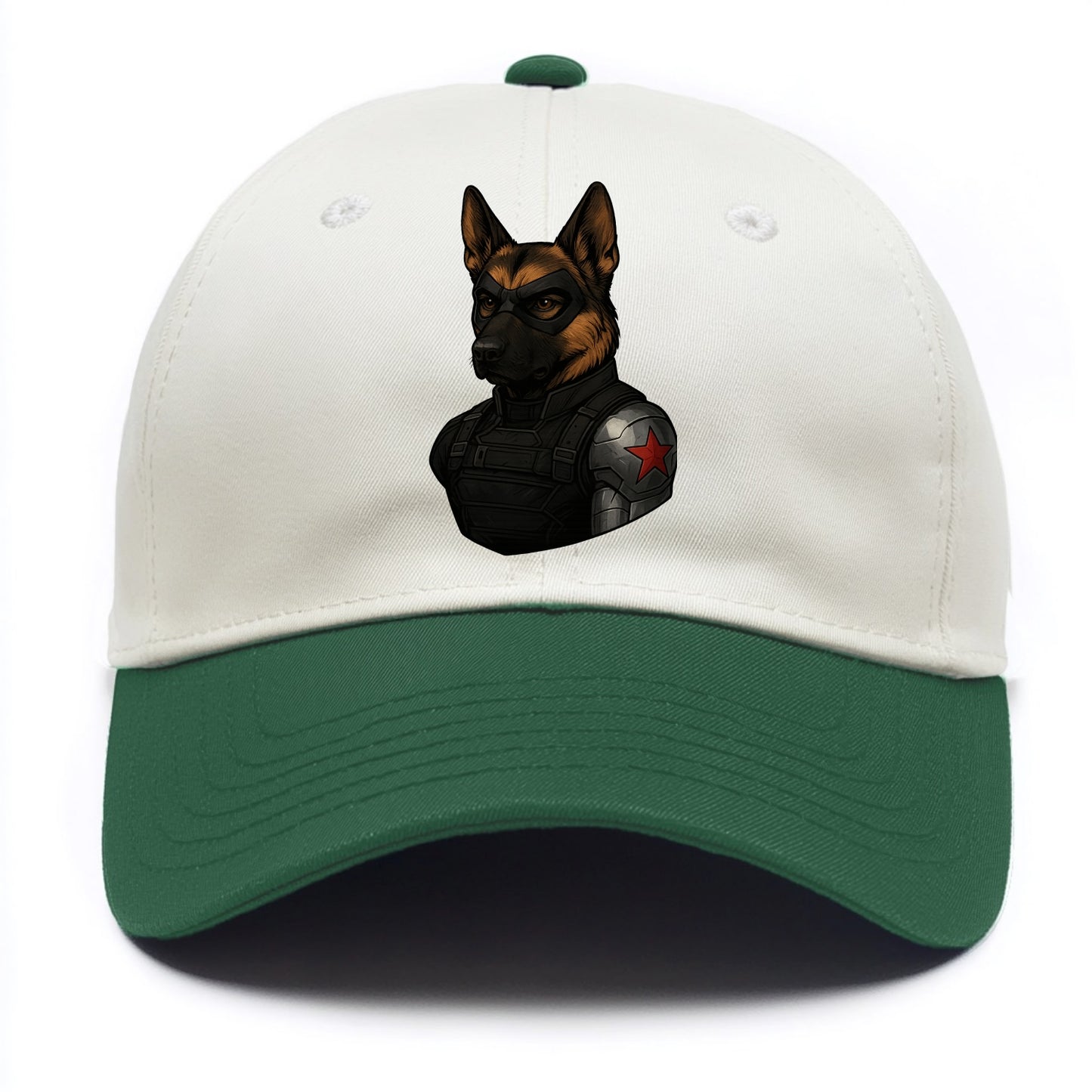 German Shepherd Winter Soldier  - Two Tone Cap - Green