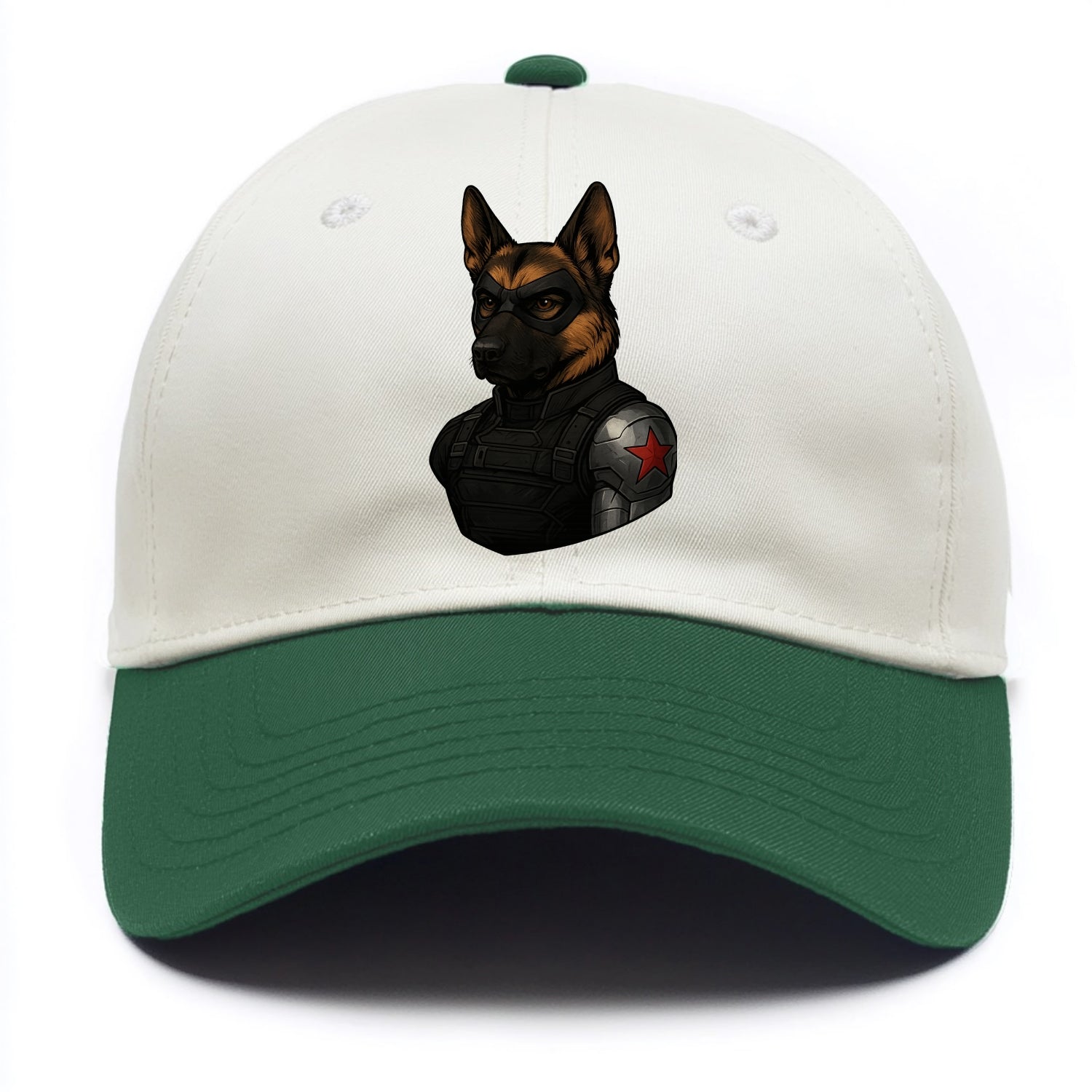 German Shepherd Winter Soldier  - Two Tone Cap - Green