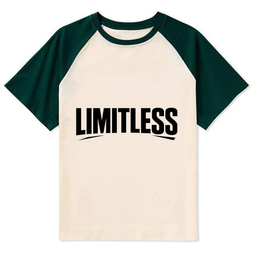 Bold typography design - LIMITLESS - no boundaries, infinite potential - Contrast Raglan T-shirt