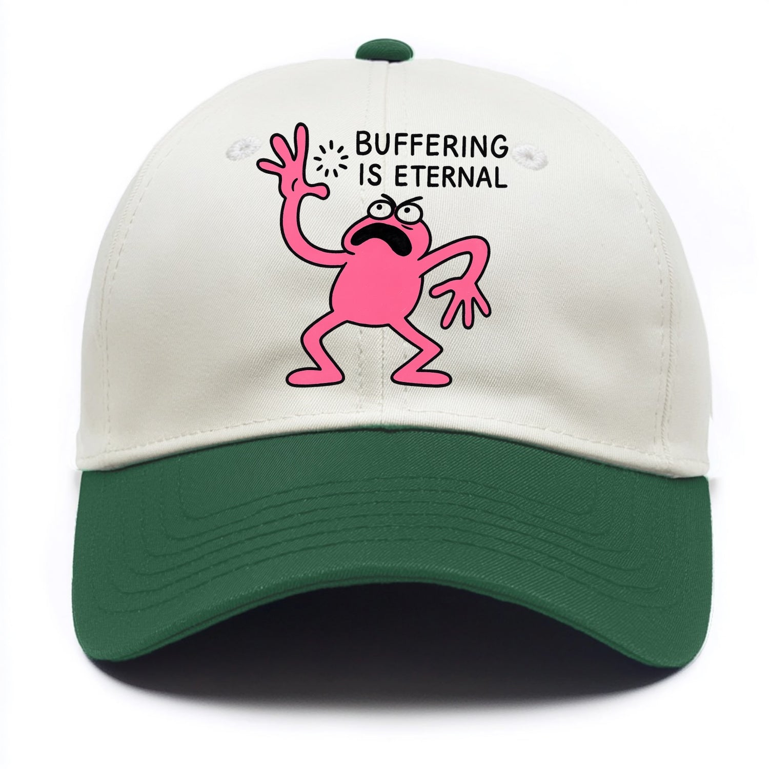 BUFFERING IS ETERNAL | Loading circle dizzy - Two Tone Cap - Green