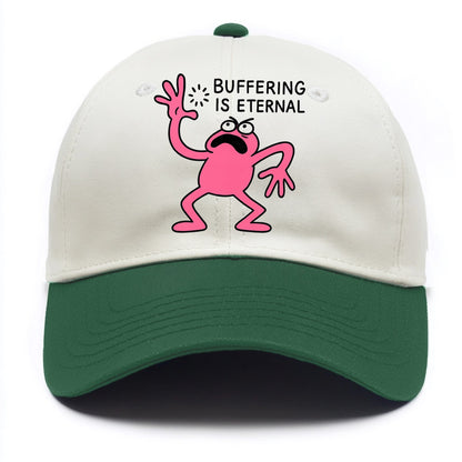 BUFFERING IS ETERNAL | Loading circle dizzy - Two Tone Cap - Green