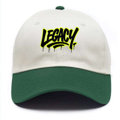 Bold typography design - "LEGACY" - what you leave behind, lasting impact - Two Tone Cap - Green