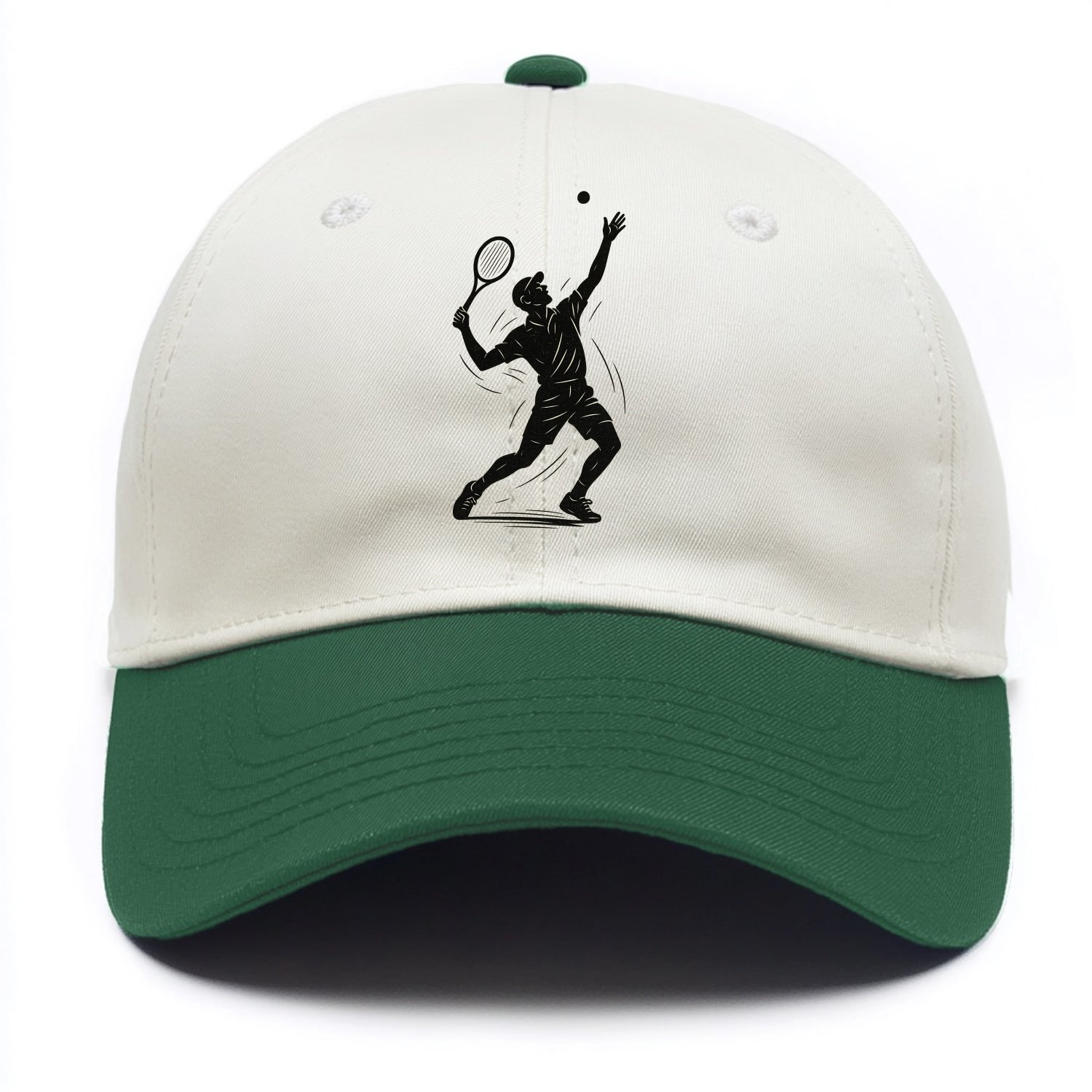 Tennis player serving with powerful form - Two Tone Cap - Green