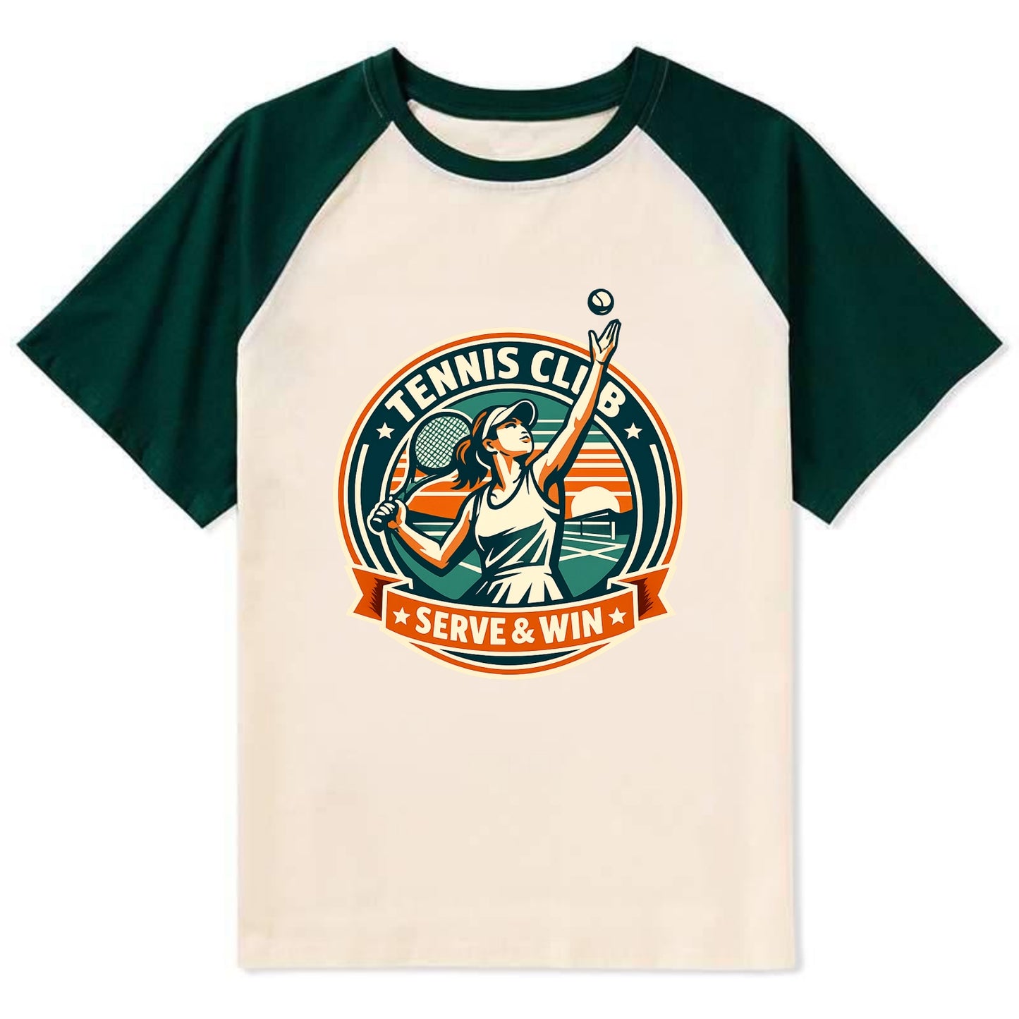 Ace of the Court - Contrast Raglan T-shirt - Green
