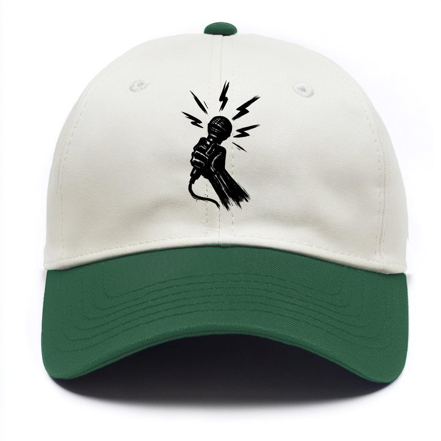 Microphone with sound waves - freedom of speech ink art - Two Tone Cap - Green