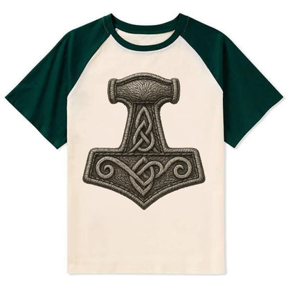 Mjolnir  - Contrast Raglan T-shirt - Green