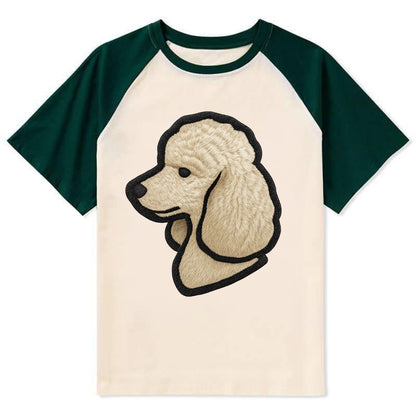 Poodle - Contemporary clean style with s - Contrast Raglan T-shirt - Green