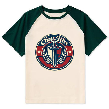class war - Contrast Raglan T-shirt - Green