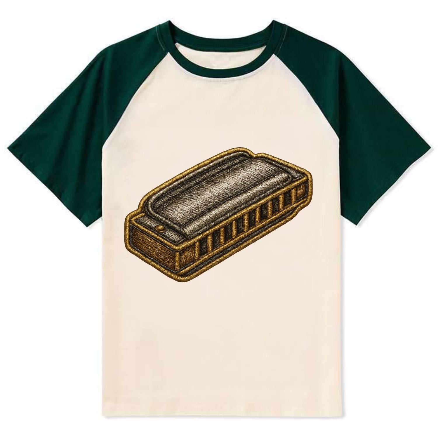 Harmonica  - Contrast Raglan T-shirt - Green