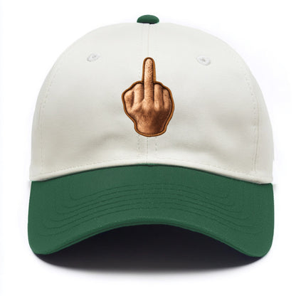 MIDDLE FINGER - hand gesture in skin tone , attitude - Two Tone Cap - Green