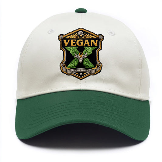 VEGAN X - plant-based symbol in green , animal rights - Two Tone Cap - Green