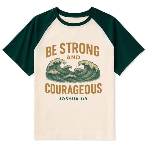 Joshua 1:9 Ocean - Contrast Raglan T-shirt