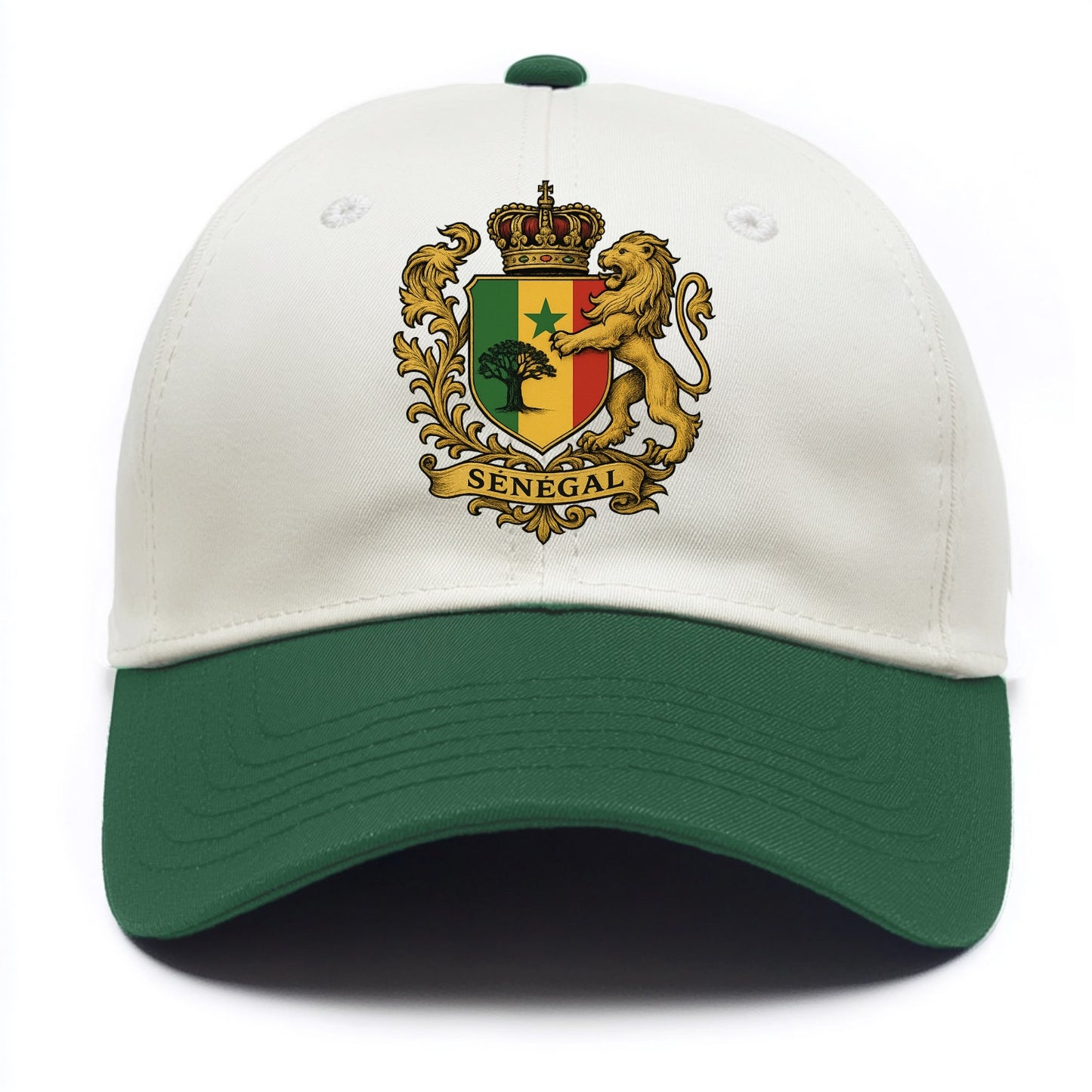 Senegal Lion Emblem  - Two Tone Cap - Green