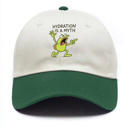 HYDRATION IS A MYTH | Dehydrated fish in desert - Two Tone Cap - Green
