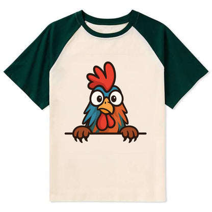Rooster  - Contrast Raglan T-shirt - Green