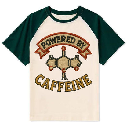 Powered By Caffeine  - Contrast Raglan T-shirt - Green