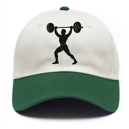 Weightlifter lifting barbell overhead - Two Tone Cap - Green