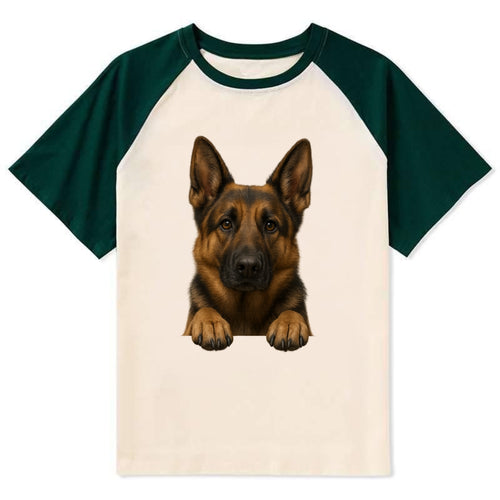 German Shepherd  - Contrast Raglan T-shirt