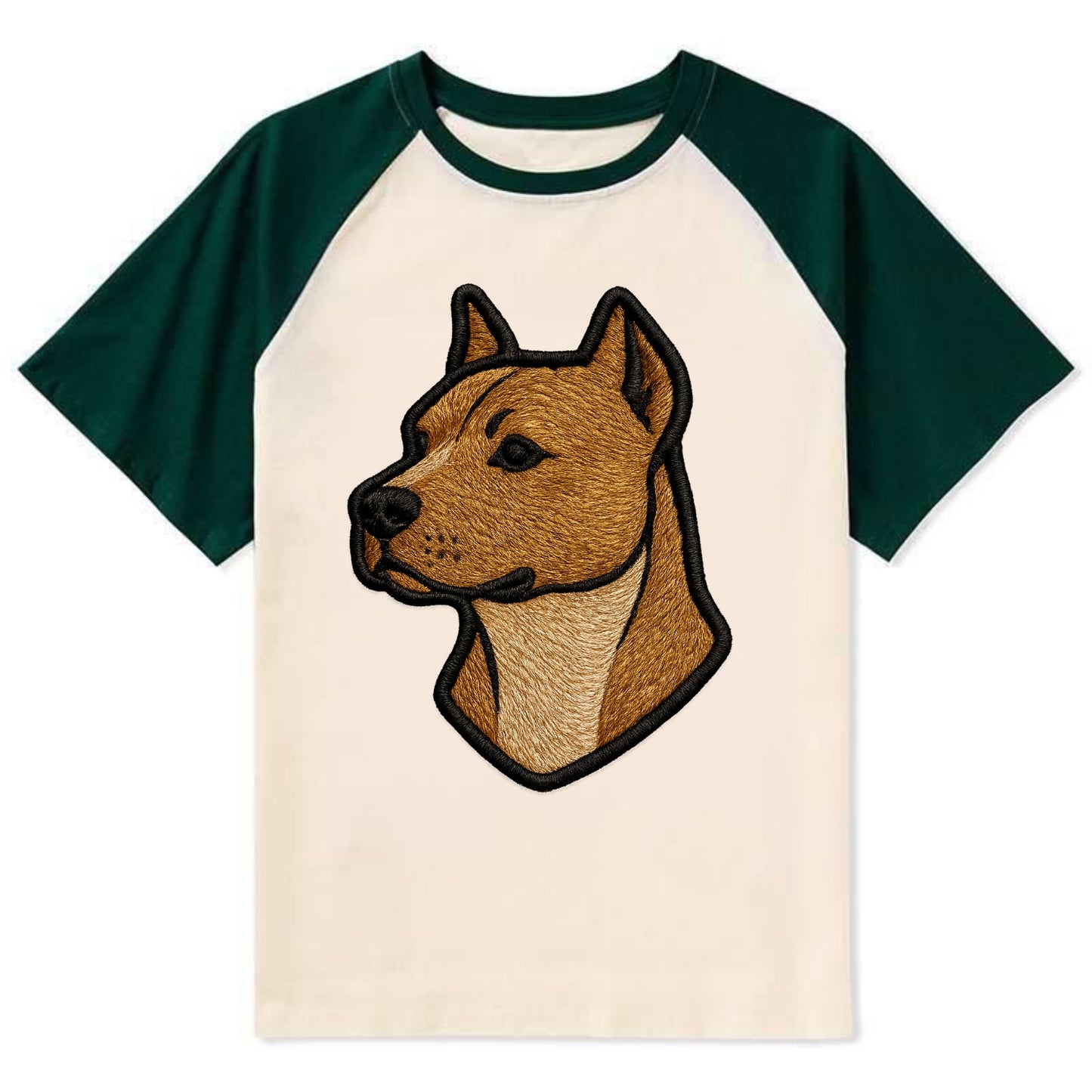 American Staffordshire Terrier - Modern - Contrast Raglan T-shirt - Green