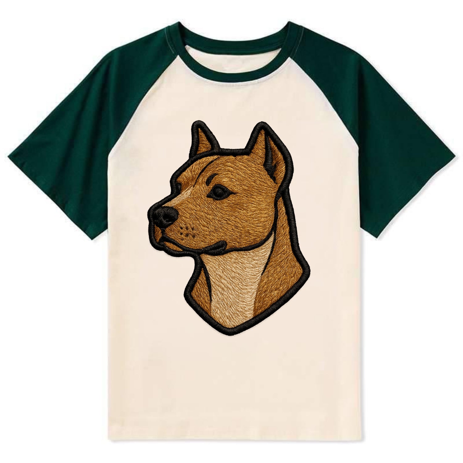 American Staffordshire Terrier - Modern - Contrast Raglan T-shirt - Green