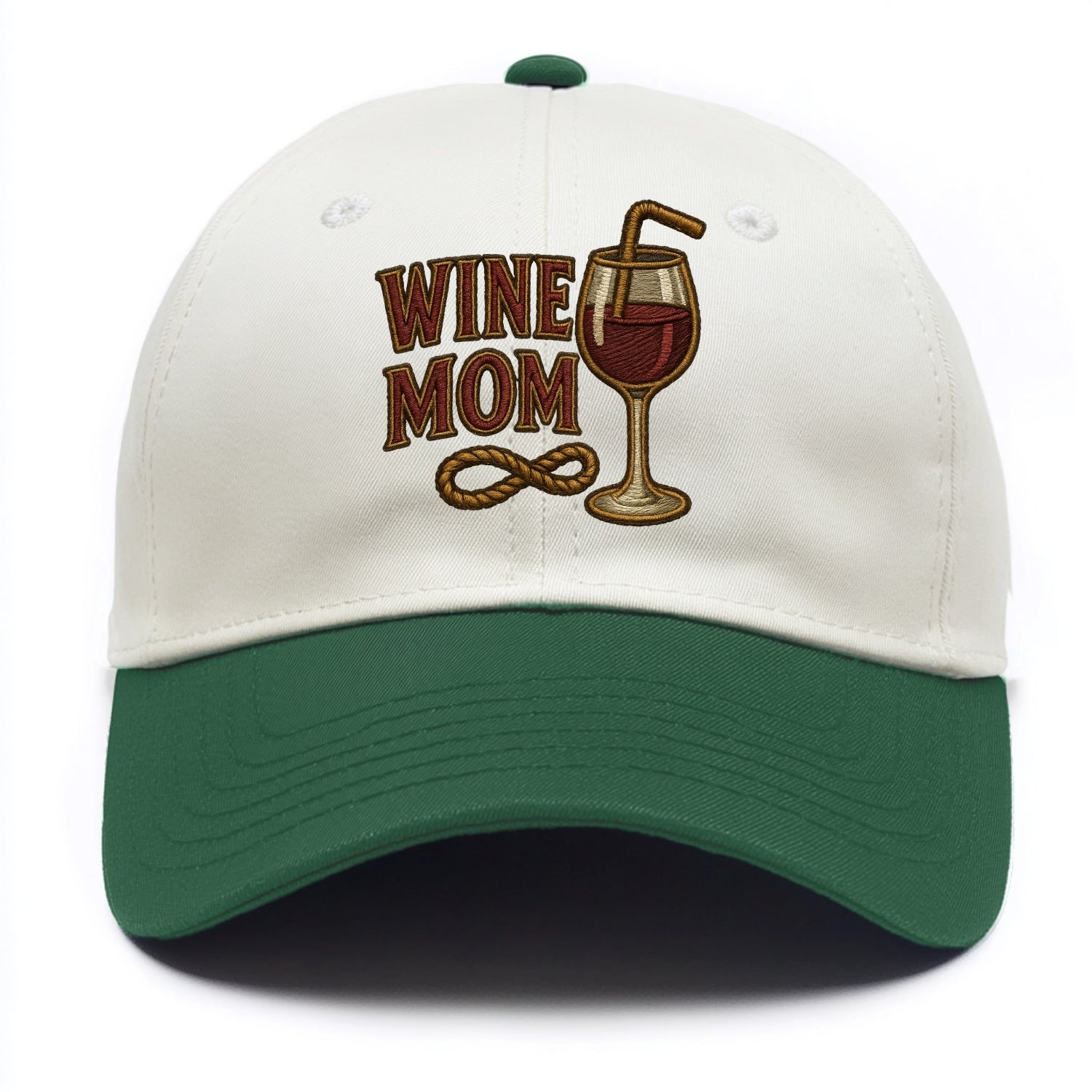 Wine Mom  - Two Tone Cap - Green
