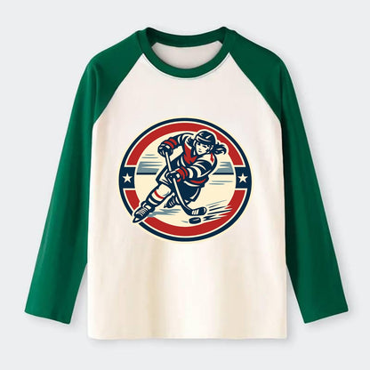 Fierce Ice Queen Emblem - Raglan Long Sleeve T-Shirt - Green