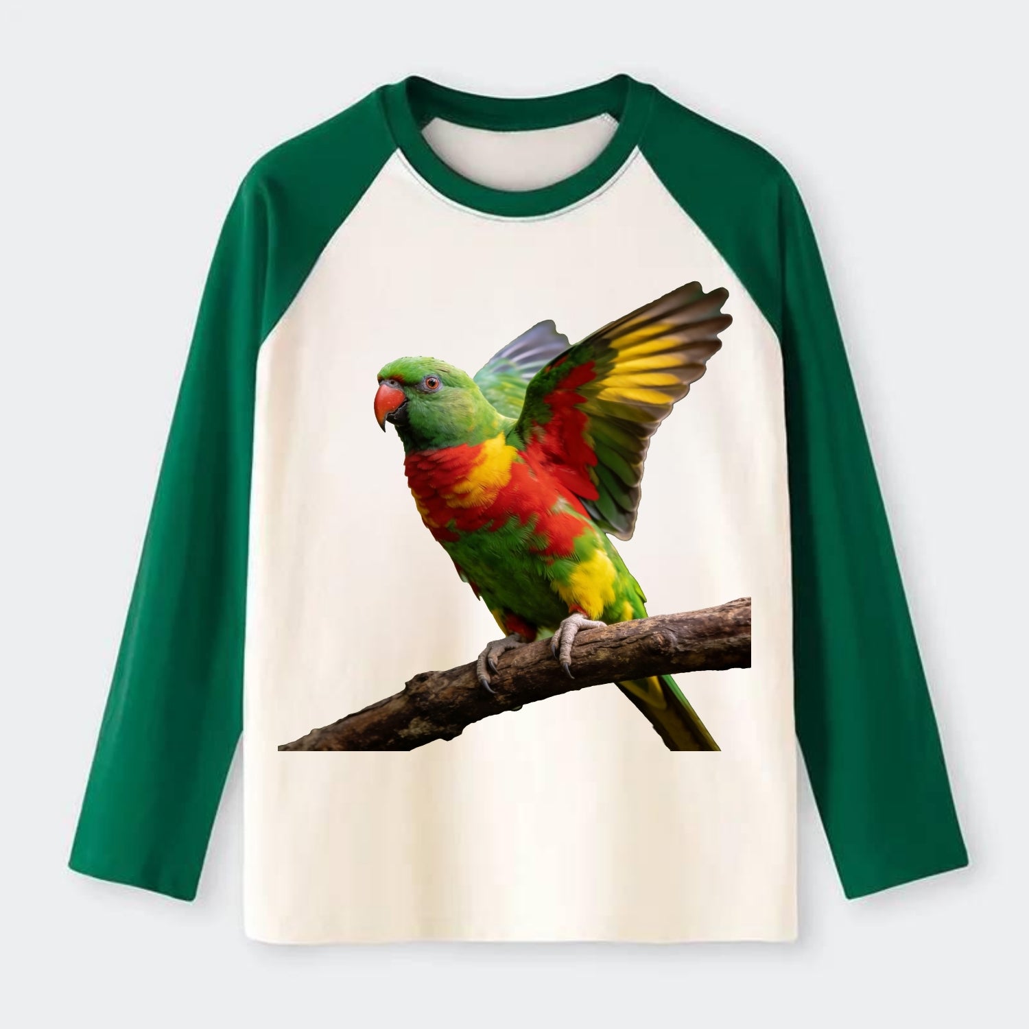 Parrot - Raglan Long Sleeve T-Shirt - Green